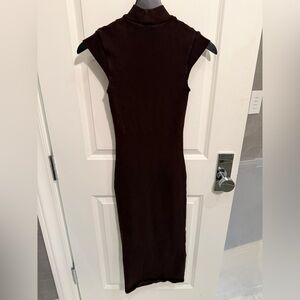 Zara Dark Brown Midi Dress